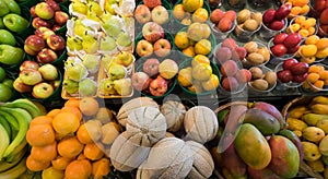 Fruits on display in farmer's market