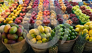 Fruits on display in farmer's market