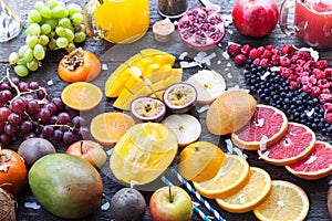 Fruits and frozen berries