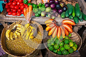 Fruits and goods at Native Market in Mto Wa Mbu near the Ngorongoro concervation area