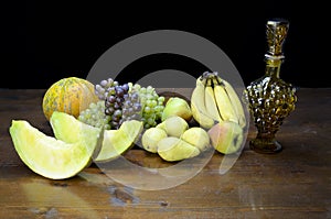 Fruits and grape shaped bottle