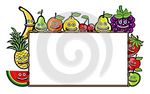 Fruits Group Cartoon Illustration