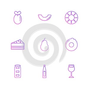 fruits , healthy , health , food , fitness , eps icons set vector