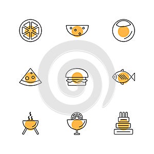 fruits , healthy , health , food , fitness , eps icons set vector