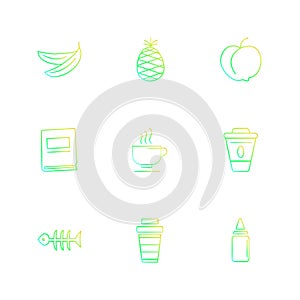 fruits , healthy , health , food , fitness , eps icons set vector