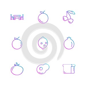 fruits , healthy , health , food , fitness , eps icons set vector