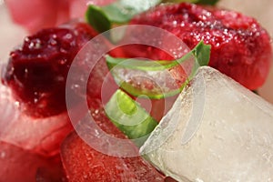 Fruits in Ice: Cherry, strawberry, raspberry, Aloe Vera