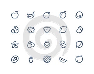 Fruits icons. Line seris