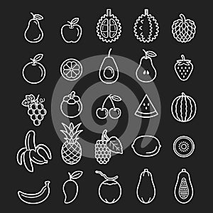 Fruits Icons. Vector Illustration.