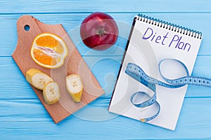Fruits and inscription diet plan.