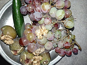 Fruits on an iron plate