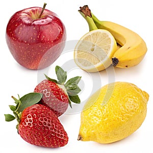 Fruits isolated on white background