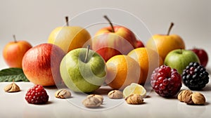Fruits isolated on a white background. Healthy food. Dieting.