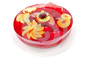Fruits jelly cake and nectarine