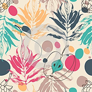 Fruits and leaf pattern