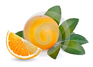 Fruits, Orange fruit. Orange slice isolate on white background