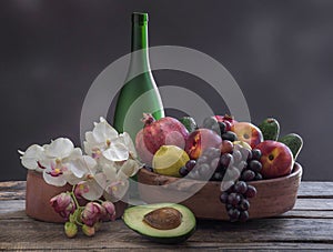 Fruits and Orchids