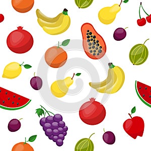 Fruits pattern. Modern flat design. vector objects.