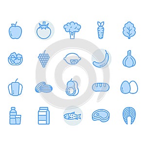 Fruits related icon and symbol set