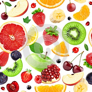 Fruits seamless pattern. Fruit background