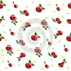 Fruits seamless pattern on white