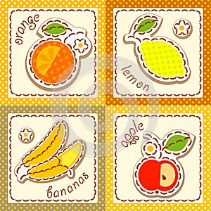 Fruits. set cards