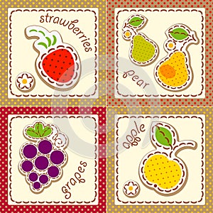 Fruits. set cards