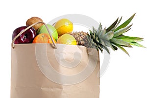 Fruits in shopping bag