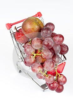 Fruits in shopping cart