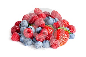 Fruits. Sweet berries on white background. Fresh fruit closeup