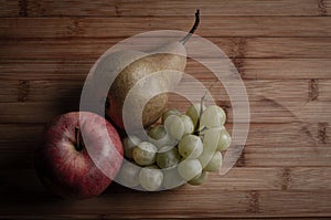 fruits on a table of wood