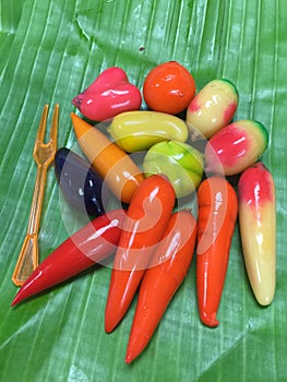 Fruits Thai Dessert Imitated Soybean Dumpling Coated With Jelly