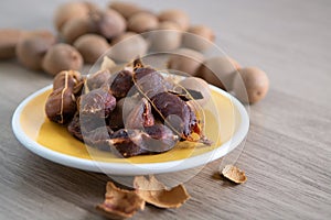 Fruits of tropcal Africal tree tamarind, used in cooking, traditional medicine and metal polish