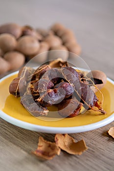 Fruits of tropcal Africal tree tamarind, used in cooking, traditional medicine and metal polish