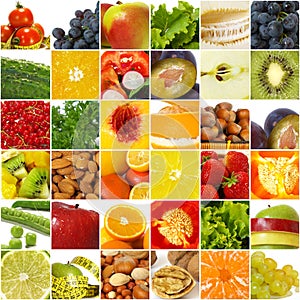 Fruits vegetable collage