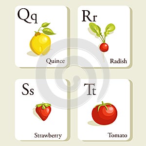 Fruits and vegetables alphabet cards