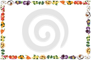 Fruits and vegetables apples oranges vegetable food frame copyspace copy space