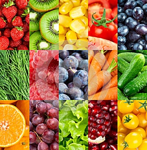 Fruits and vegetables. Background of fresh food