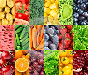 Fruits and vegetables. Background of fresh food