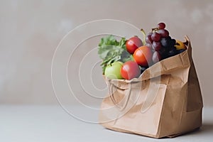 Fruits vegetables bag. Generate Ai