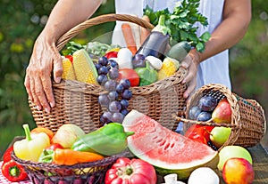 Fruits and vegetables in the basket