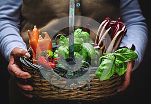 Fruits and vegetables in basket