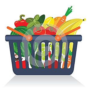 Fruits and vegetables in a basket