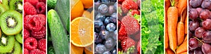 Fruits, vegetables and berries. Fresh food background. Healthy food