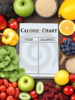 Fruits and vegetables with Calorie