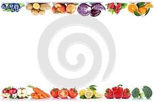 Fruits and vegetables copyspace border copy space apple orange b