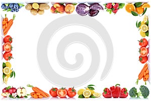 Fruits and vegetables copyspace frame border copy space apple or