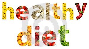 Fruits And Vegetables Diet Word