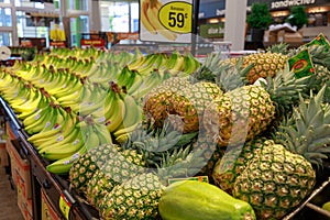 Fruits and vegetables on display in Fred Meyer, Inc., is a chain of hypermarket superstores in Portland, Oregon