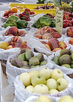 Fruits and vegetables at a farmer's market